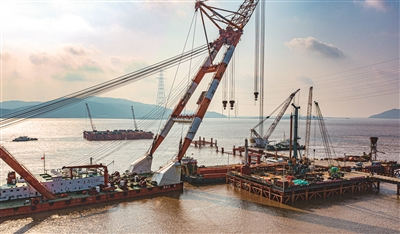 甬舟铁路西堠门公铁两用大桥将使用目前世界最大桥梁工程桩